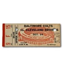 October 14, 1962 Cleveland Browns Vs. Baltimore Colts Ticket