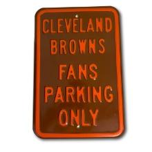 Metal Cleveland Browns Parking Sign