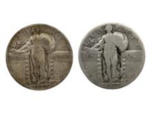 Lot of 2 Standing Liberty Quarters - 1929-S & 1930