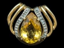 10K Gold Yellow Sapphire Pendant