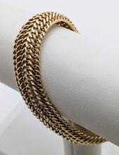 Sterling Silver 925 Mesh Bracelet with Gold Plating  Stamped Italy