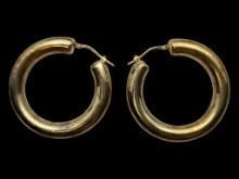 Sterling Silver Gold Tone Small Chunky Hoop Earrings