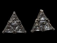 Sterling Silver 925 Triangle Stud Earrings
