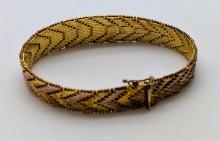 Sterling Silver 925 Gold Plated Tapered Bracelet - Stamped Italy