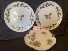 2 Leften Plates and Holiday Plate
