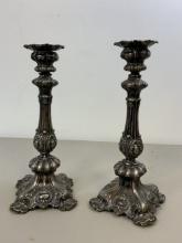 ANTIQUE RUSSIAN STIRLING SILVER CANDLE HOLDERS