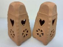 THIRD REICH GERMAN PORCELAIN ALLACH SS-JULLEUCHTER YULE CANDLE HOLDER LOT OF 2