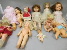 Lot 11 Vintage Rubber & Hard Plastic Assorted Girl Dolls