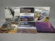 Lot 6 Assorted Locomotive LP Record Album of Railroad Albums Diesel & Thunder Skies