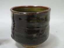 Warren MacKenzie Art Pottery Yunomi Chawan Tea Bowl w/ Black Glaze