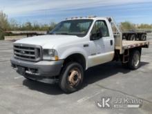 (Salt Lake City, UT) 2004 Ford F450 4x4 Flatbed Truck Rough Idle, Oil Leak) (Runs & Moves