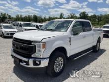 2020 Ford F250 4x4 Crew-Cab Pickup Truck Runs & Moves) (Wrecked, Check Engine Light On, Air Bags Dep