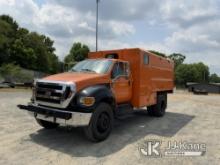(Shelby, NC) 2015 Ford F650 Chipper Dump Truck Runs & Moves) (Dump Bed Inoperable, Condition Unknown