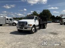 (Villa Rica, GA) 2015 Ford F750 Flatbed Reel Truck Runs, Moves & Carrier Operates) (Body/Paint Damag
