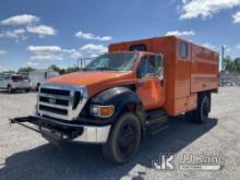 2015 Ford F650 Chipper Dump Truck Runs & Moves) (Dump Condition Unknown, PTO Will Not Engage, Exhaus