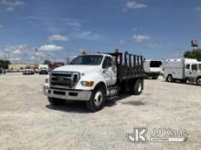 (Villa Rica, GA) 2015 Ford F750 Flatbed Truck Runs, Moves & Carrier Operates) (Body/Paint Damage