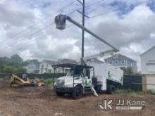 Altec LRV-56, Over-Center Bucket Truck mounted behind cab on 2005 International 4300 Chipper Dump Tr