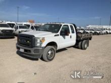 2015 Ford F350 4x4 Extended-Cab Flatbed Truck Runs & Moves, Check Engine Light On