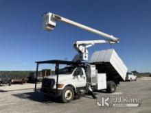 HiRanger XT60/70, Over-Center Elevator Bucket Truck mounted behind cab on 2012 Ford F750 Chipper Dum