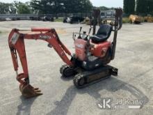 (South Beloit, IL) 2015 Kubota K008-3 Mini Hydraulic Excavator Runs, Moves, Operates, Foot Controls-