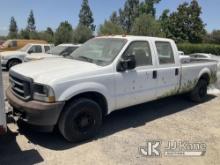 2004 Ford F250 Crew-Cab Pickup Truck Not Running, Broken Ignition, No key, Missing Airbag