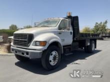 2000 Ford F750 Flatbed Truck, Charging system issue, dead battery. Needs Electrical Repairs Runs, Mo