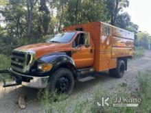 2015 Ford F650 Chipper Dump Truck Runs & Moves, Not Operating, PTO Not Engaging, Condition Unknown, 
