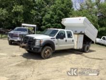 2015 Ford F550 4x4 Crew-Cab Chipper Dump Truck Runs, Moves & Dump Bed Operates)(Rust Damage) (Seller