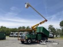 (Plains, PA) Altec LR7-56, Over-Center Bucket Truck mounted behind cab on 2015 Ford F750 Chipper Dum