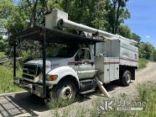 (Hagerstown, MD) Altec LR760-E70, Over-Center Elevator Bucket mounted behind cab on 2013 Ford F750 C