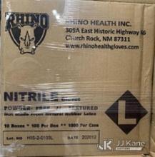 (11) Pallets Rhino Nitrile Exam Gloves PF Size Large. Approx. 96 Cases Per Pallet Contact Keith Linf