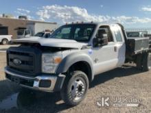 2013 Ford F450 Extended-Cab Flatbed Truck Runs & Moves) (Jump To Start,