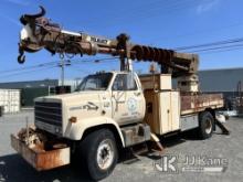 (Brookings, OR) Telelect Commander, Digger Derrick rear mounted on 1988 Chevrolet C70 4x4 Flatbed/Ut