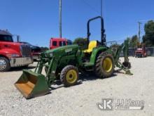 (Charlotte, NC) 2020 John Deere 3032E Utility Tractor Loader Backhoe Runs, Moves & Operates) (Busted
