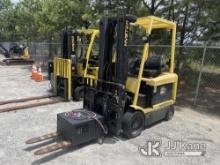 (Villa Rica, GA) Hyster E60XM2-33 Cushion Tired Forklift, (GA Power Unit) Condition Unknown, Battery