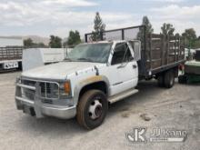 1997 GMC Sierra C/K 3500 Stake Truck Not Running, Missing Batteries, Missing Valve Cover, Engine Str