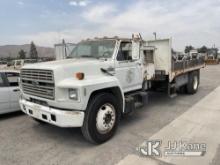 1990 Ford F700F Flatbed Truck, With Compressor Sullair 125P Serial# 70035 JGH Veh# 954A Not Running,