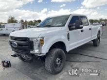 2019 Ford F250 4x4 Crew-Cab Pickup Truck Not Running, Condition Unknown, No Front Bumper