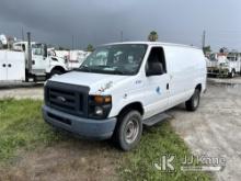 2013 Ford E350 Cargo Van Runs & Moves)( Paint & Body Damage, Jump To Start)(FL Residents Purchasing 