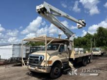 Versalift -, Articulating & Telescopic Bucket Truck center mounted on 2011 Ford F750 Flatbed/Utility