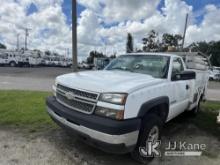 2005 Chevrolet Silverado 2500HD Enclosed Service Truck Not Running, Condition Unknown) ( Paint & Bod