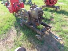 1929 McCormick Deering 1 1/2hp Stationary Gas Engine on Cart with Steel Wheels