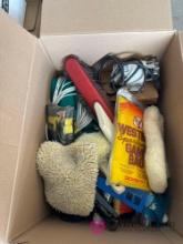 box lot assorted car supplies dusters and more