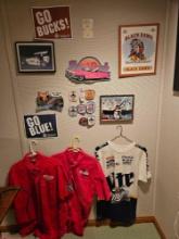 assorted collectibles including shirts