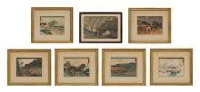 Ando Hiroshige (Japanese, 1797-1858) Woodblock Print Assortment