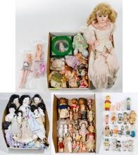 Porcelain and Steiff Doll Assortment