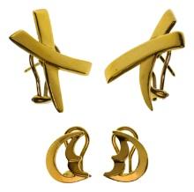 Paloma Picasso for Tiffany & Co 18k Yellow Gold Earring Sets