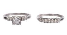 Platinum and Diamond Wedding Ring Set