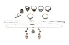 18k and 14k White Gold Jewelry Assortment