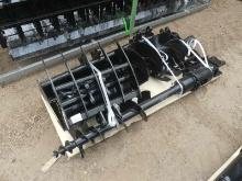 (9) Unused 2024 MIVA Excavator Attachments: Quick Hitch, Rake, Ripper, Grab